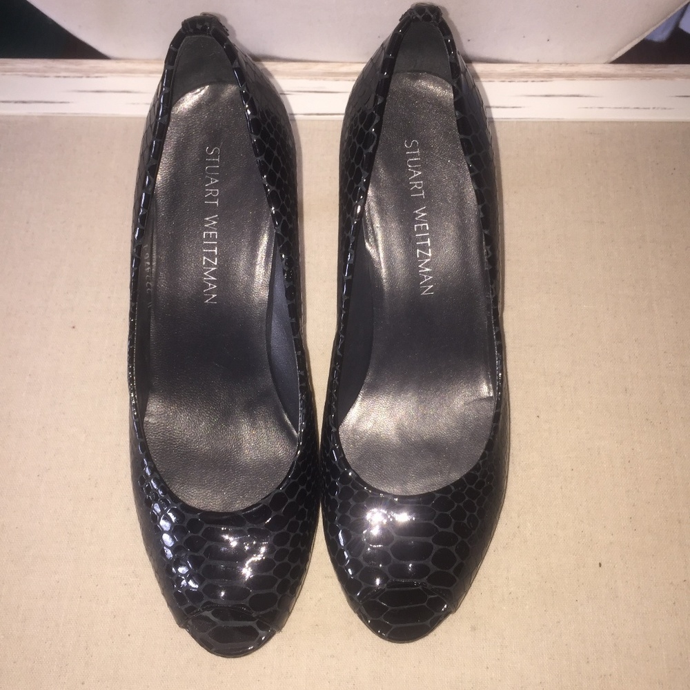 Stuart Weitzman Black Patent Leather Heels